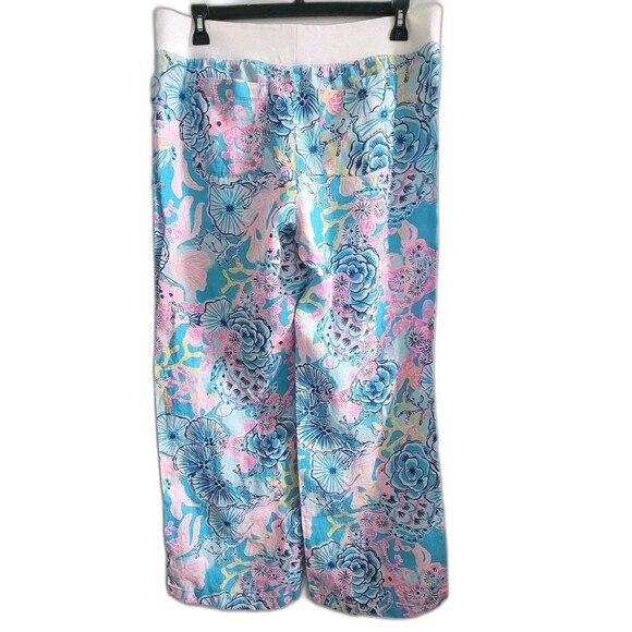 NWT Lilly Pulitzer Bali Blue Once Upon A Tide Linen Palazzo Pants Size XL - Picture 4 of 16